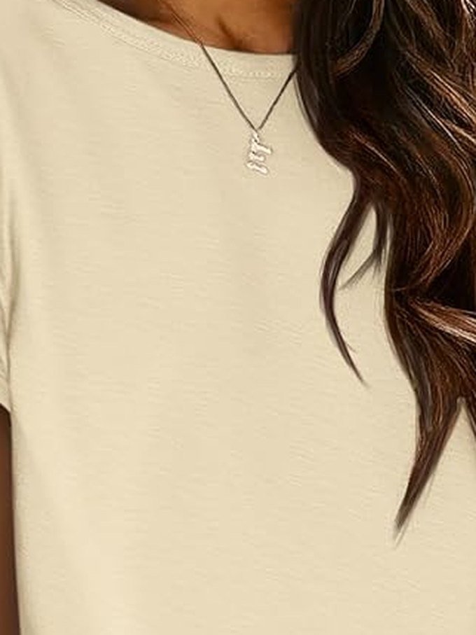 ATHMILE basic crewneck tee, Cream